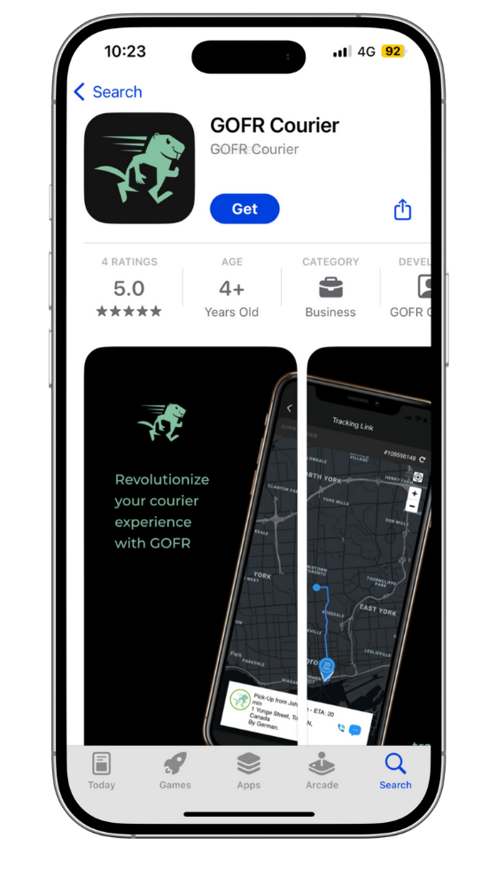 Download GOFR app on iOS or Android device